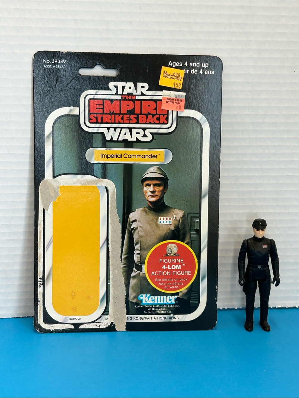 Vintage 1980 Kenner Star Wars Imperial Commander Action Figure & Card Back